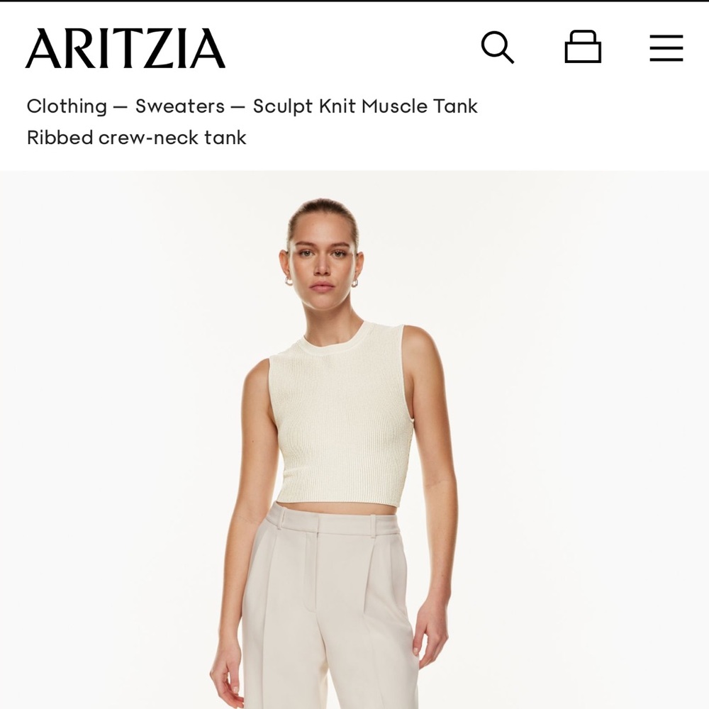 Aritzia - Sculpt Knit Muscle Tank Ribbed crew-neck tank